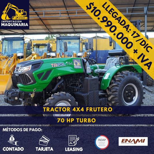 Tractor 4x4 Frutero 70 HP Turbo