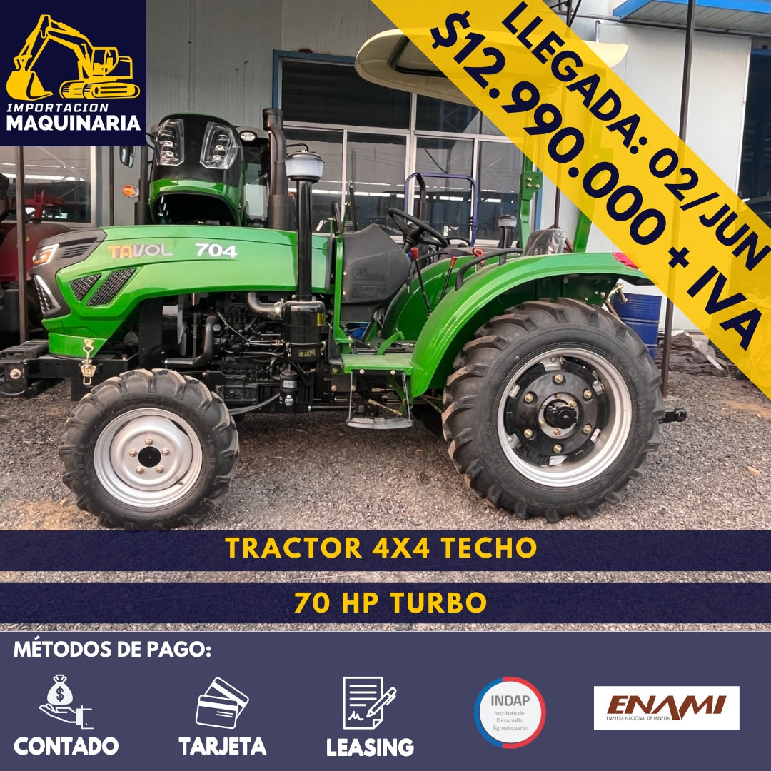 Tractor 4x4 Techo 70 HP Turbo