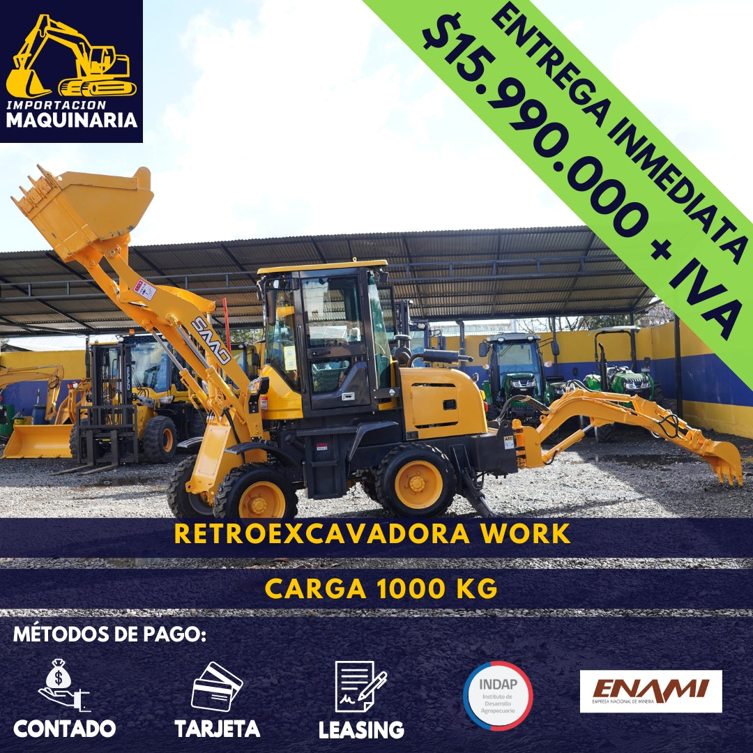 Retroexcavadora Work Carga 1000 Kg