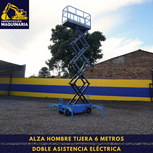 Alza Hombre Tijera 6 Metros Doble Asistencia Eléctrica