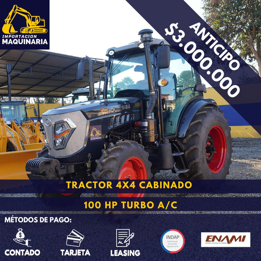Tractor 4x4 Cabinado 100 HP Turbo A/C