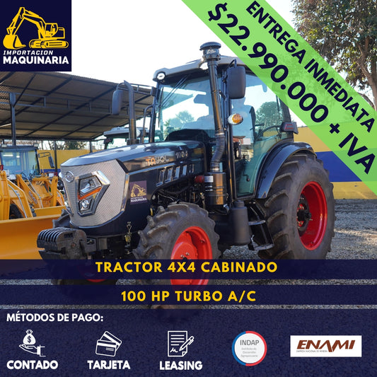 Tractor 4x4 Cabinado 100 HP Turbo A/C