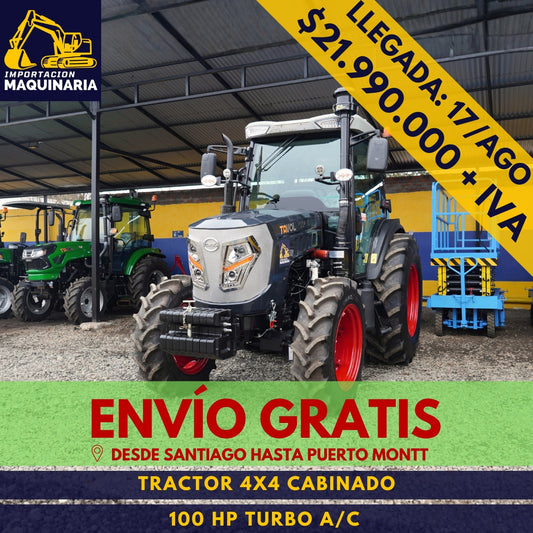 Tractor 4x4 Cabinado 100 HP Turbo A/C