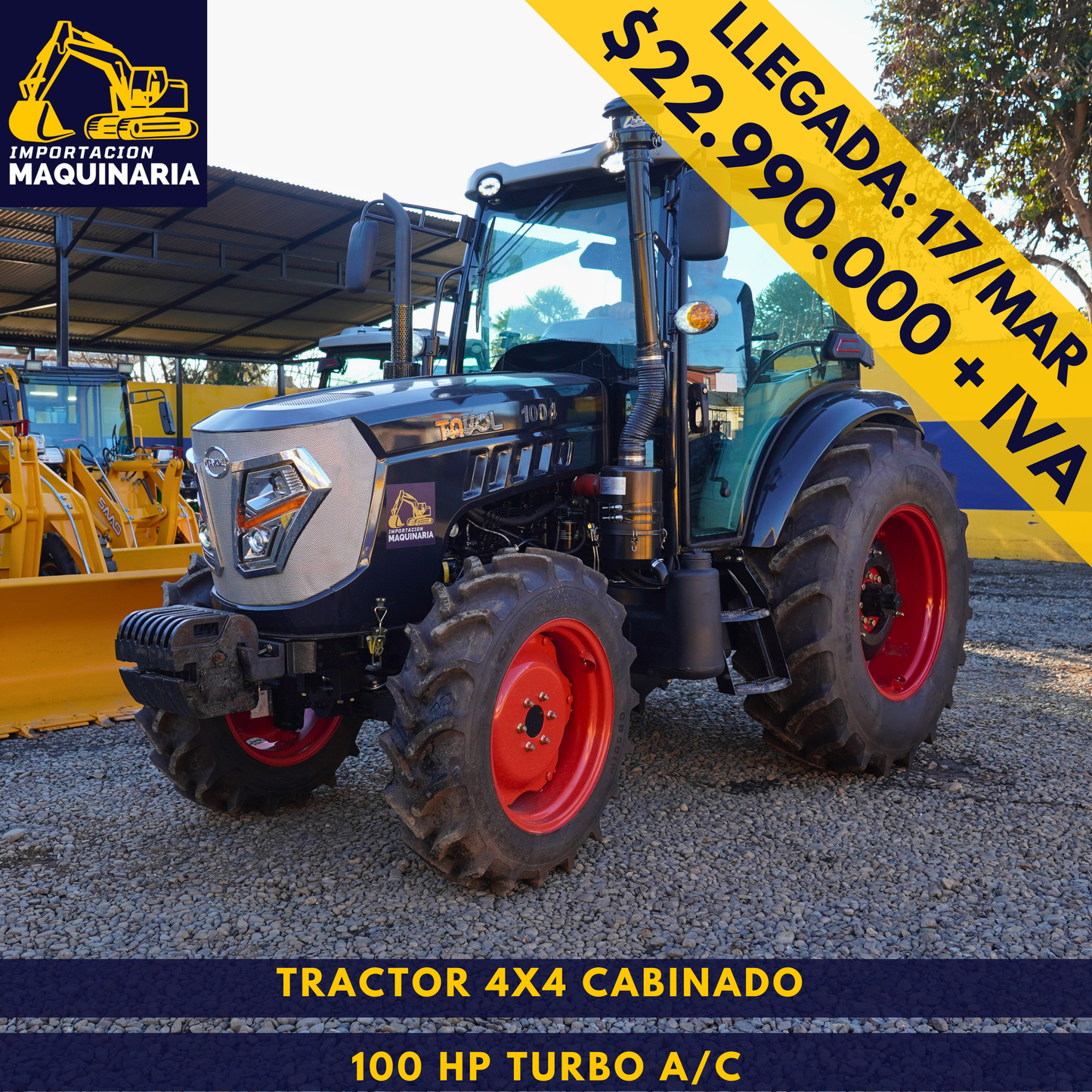 Tractor 4x4 Cabinado 100 HP Turbo A/C