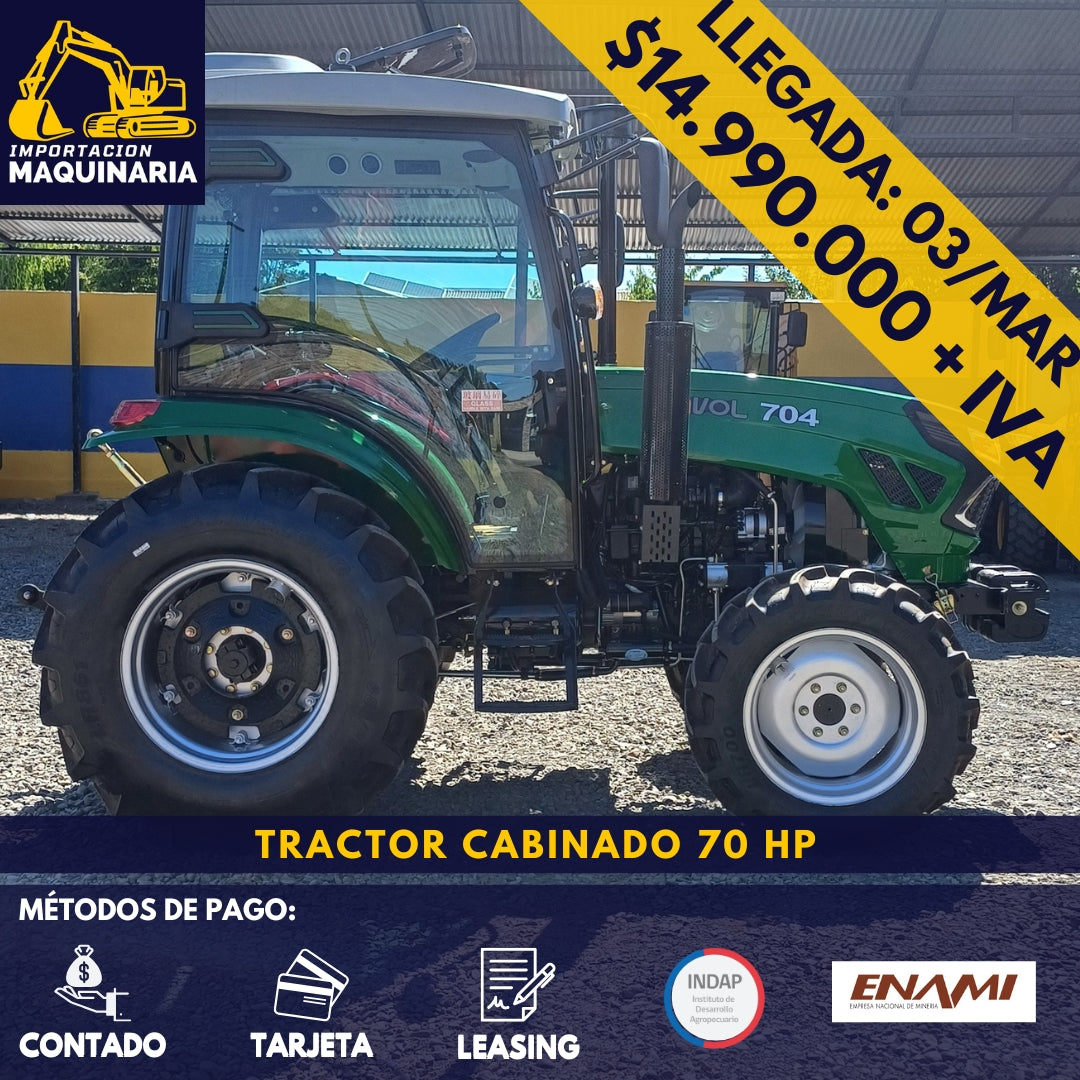 Tractor 4x4 Cabinado 70 HP A/C