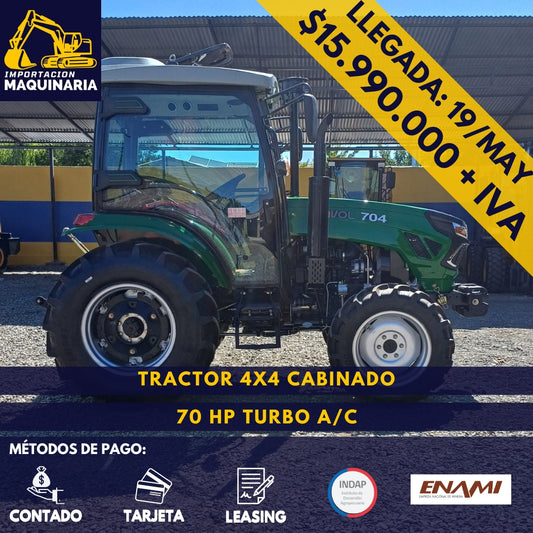 Tractor 4x4 Cabinado 70 HP Turbo A/C