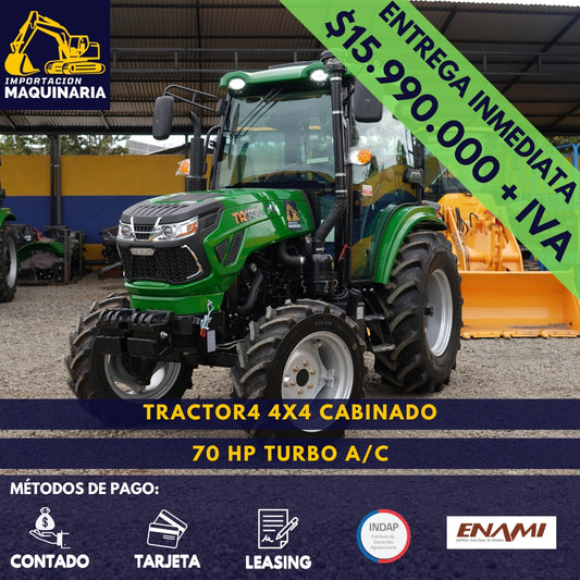 Tractor 4x4 Cabinado 70 HP Turbo A/C