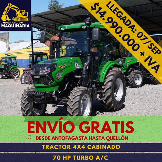 Tractor 4x4 Cabinado 70 HP Turbo A/C