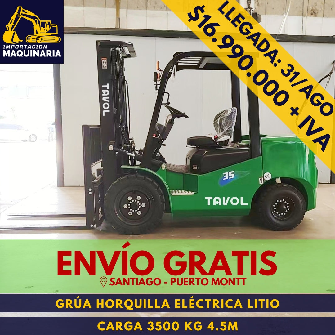 Grúa Horquilla Eléctrica Litio 3500 kg 4.5 m