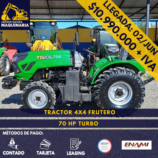 Tractor 4x4 Frutero 70 HP Turbo