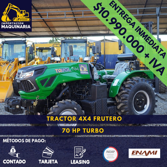 Tractor 4x4 Frutero 70 HP Turbo