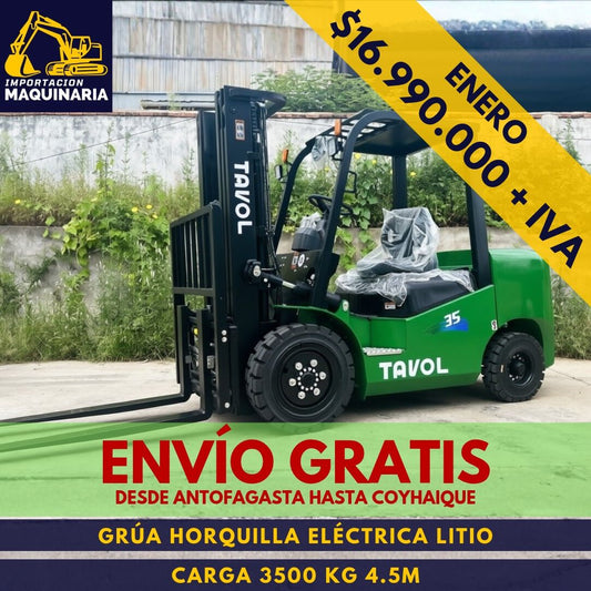 Grúa Horquilla Eléctrica Litio 3500 kg 4.5 m