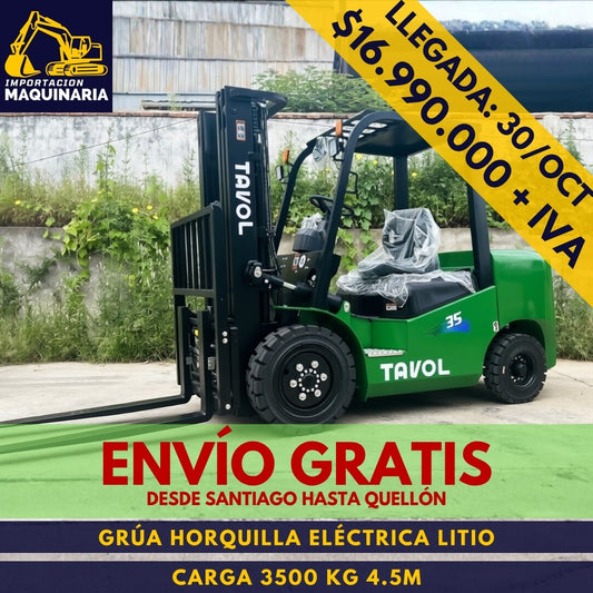 Grúa Horquilla Eléctrica Litio 3500 kg 4.5 m