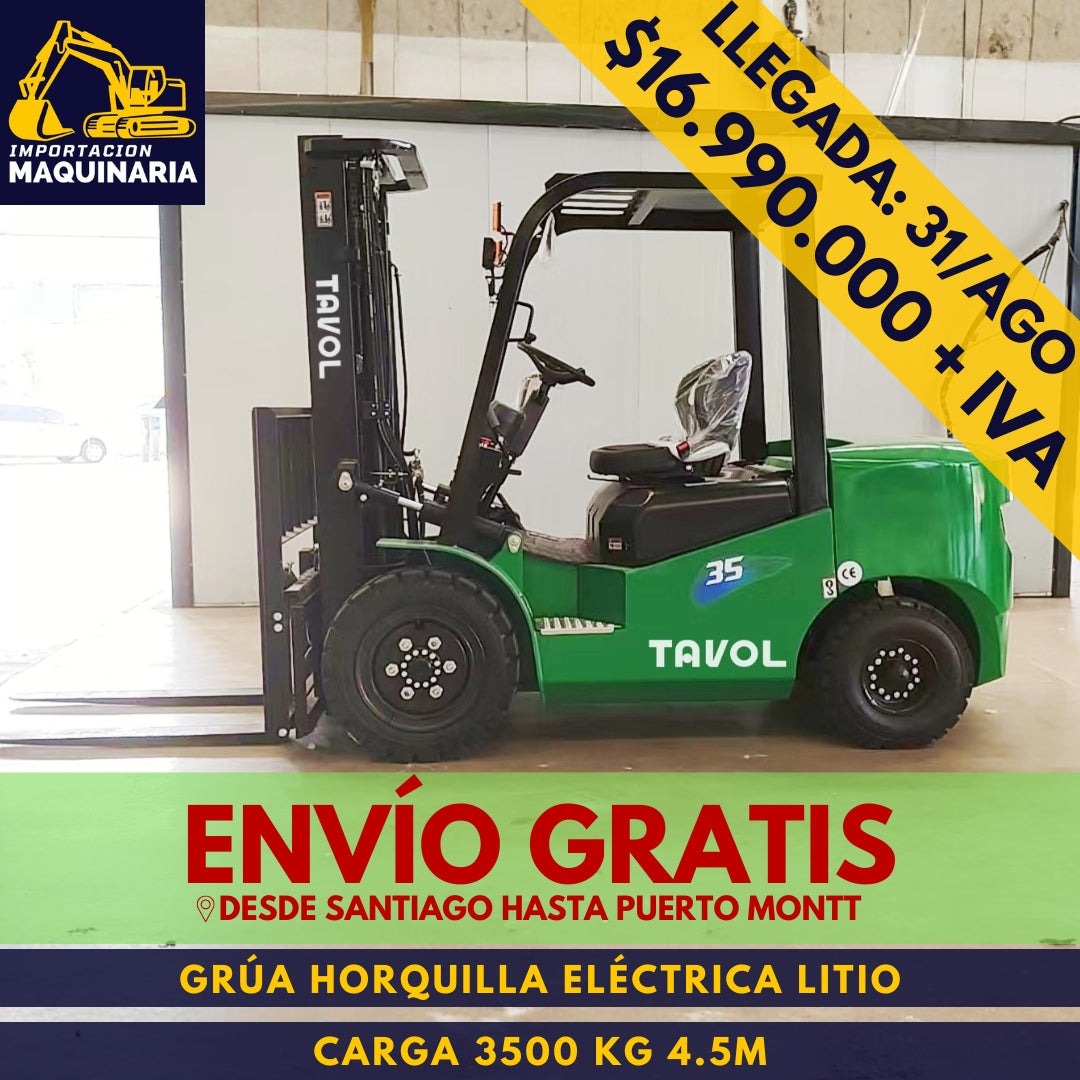 Grúa Horquilla Eléctrica Litio 3500 kg 4.5 m