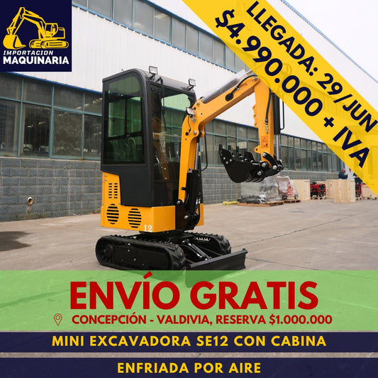 Mini Excavadora SE12 Enfriada Por Aire Cabinada