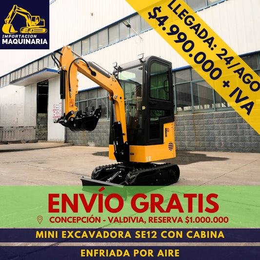 Miniexcavadora SE12 Enfriada Por Aire Cabinada