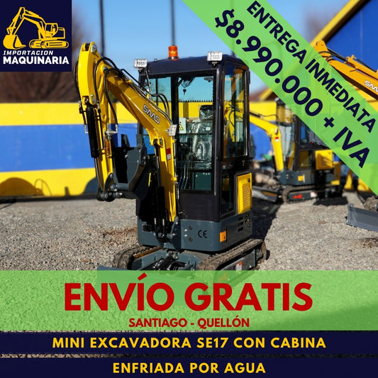 Miniexcavadora SE17 Con Cabina Enfriada Por Agua