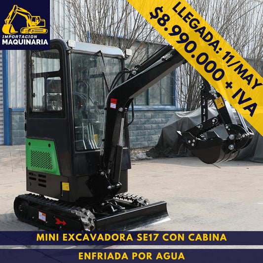 Mini Excavadora SE17 Enfriada por Agua Con Cabina