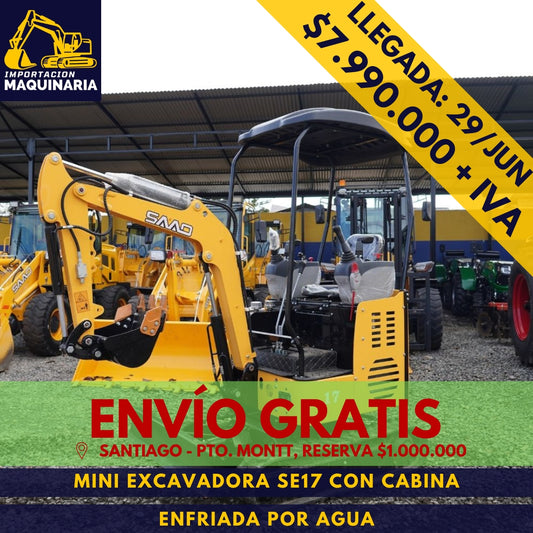 Mini Excavadora SE17 Enfriada Por Agua