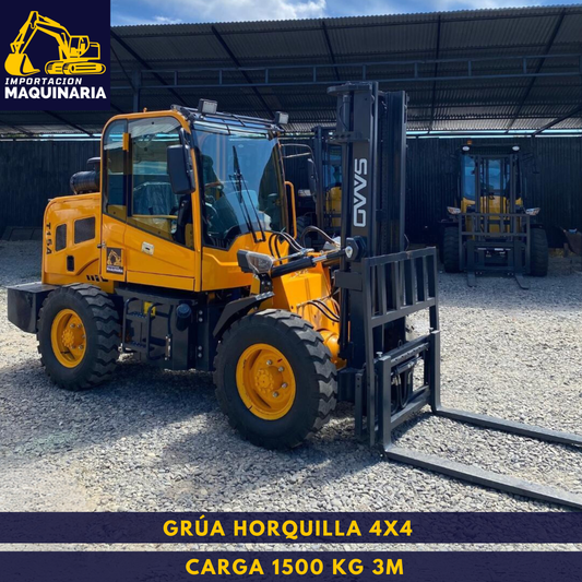 Grúa Horquilla 4x4 Carga 1500 Kg, 3m