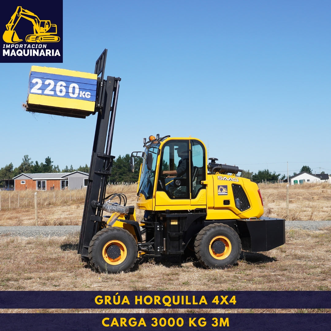 Grúa Horquilla 4x4 Carga 3000 Kg, 3m