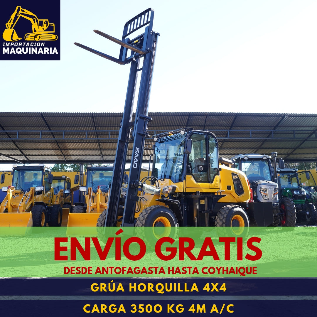 Grúa Horquilla 4x4 Carga 3500 Kg, 4m A/C