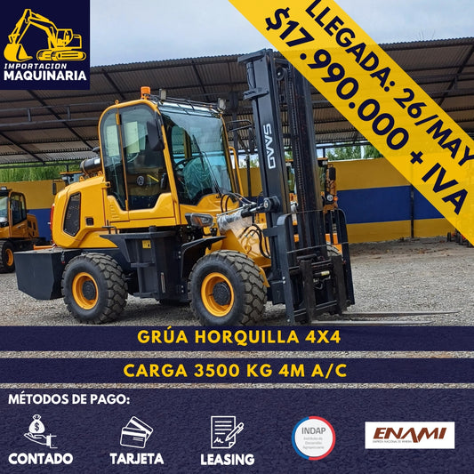 Grúa Horquilla 4x4 Carga 3500 Kg, 4m A/C