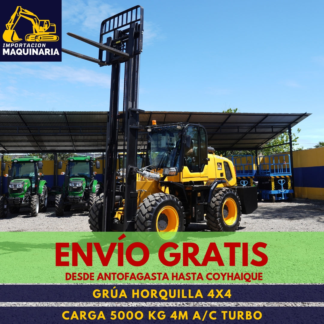 Grúa Horquilla 4x4 Carga 5000 Kg, 4m A/C Turbo