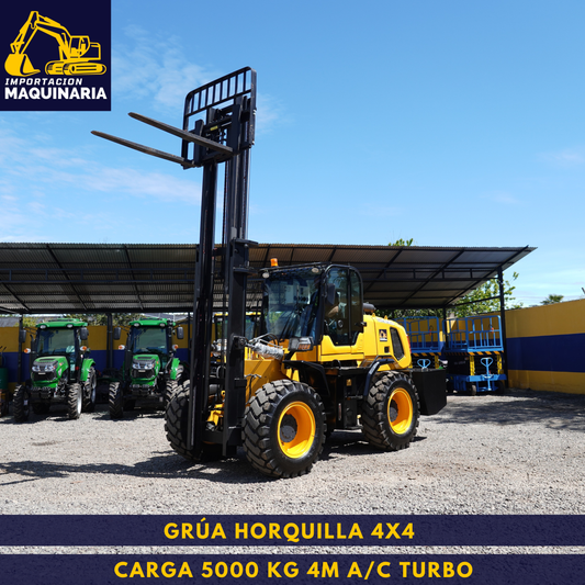 Grúa Horquilla 4x4 Carga 5000 Kg, 4m A/C Turbo