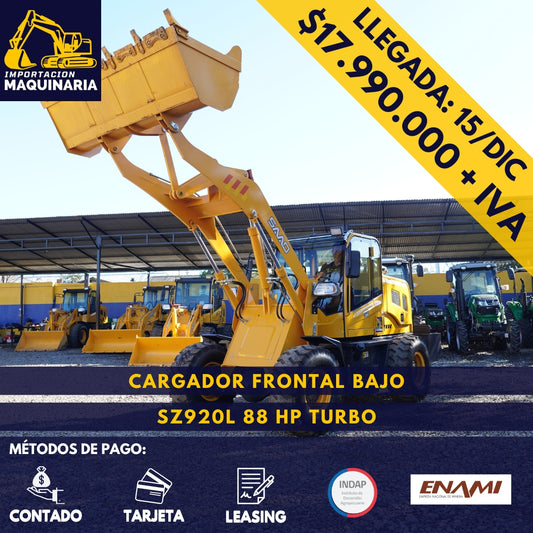 Cargador Frontal Bajo SZ920L 88 HP Turbo