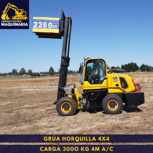Grúa Horquilla 4x4 Carga 3000 Kg, 4m A/C
