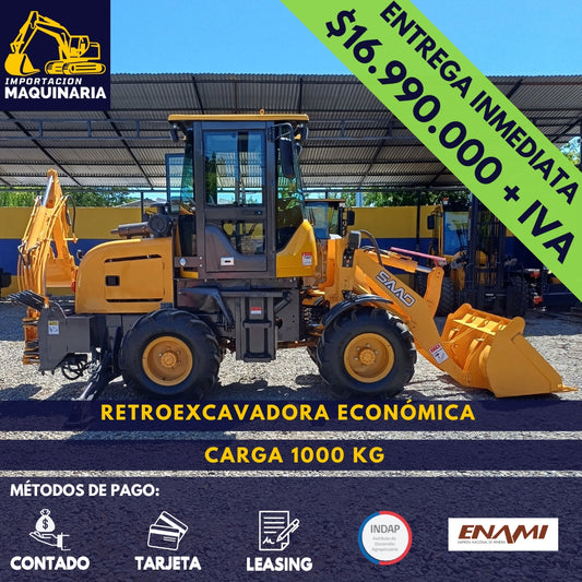 Retroexcavadora Económica Carga 1000 Kg