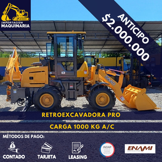 Retroexcavadora Pro Carga 1000 Kg A/C