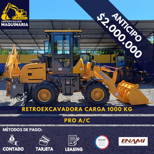 Retroexcavadora Carga 1000 Kg Pro A/C