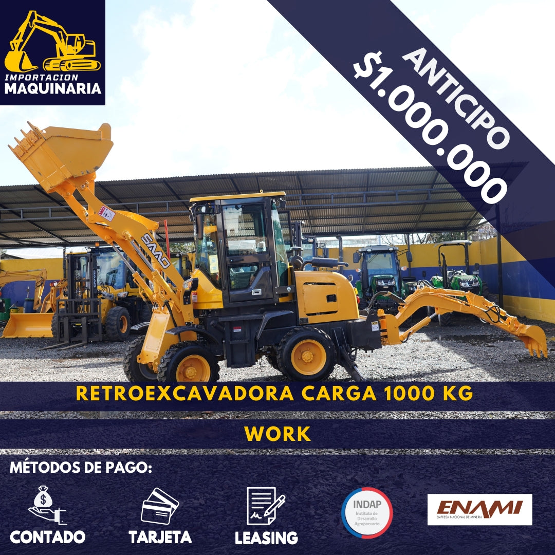 Retroexcavadora Carga 1000 Kg Work