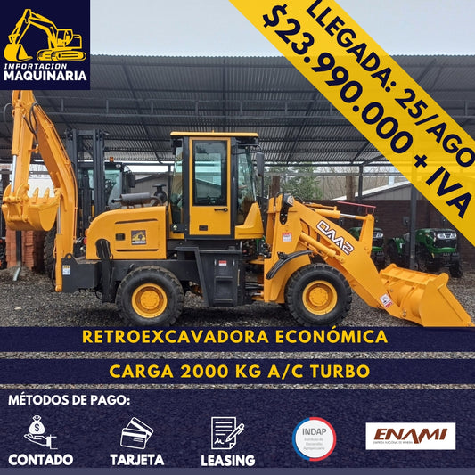 Retroexcavadora Económica Carga 2000 Kg A/C Turbo