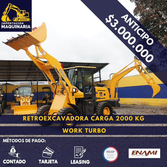 Retroexcavadora Carga 2000 Kg Work Turbo