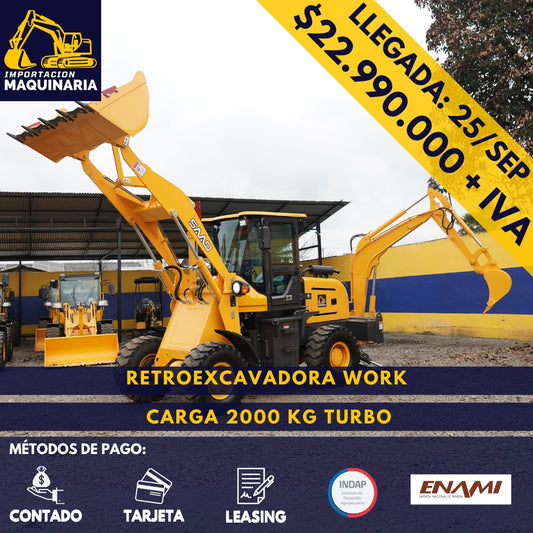 Retroexcavadora Work Carga 2000 Kg Turbo