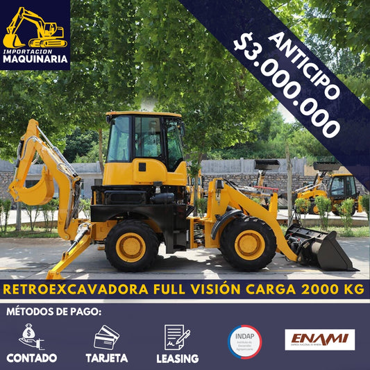 Retroexcavadora Full Visión Carga 2000 Kg A/C Turbo